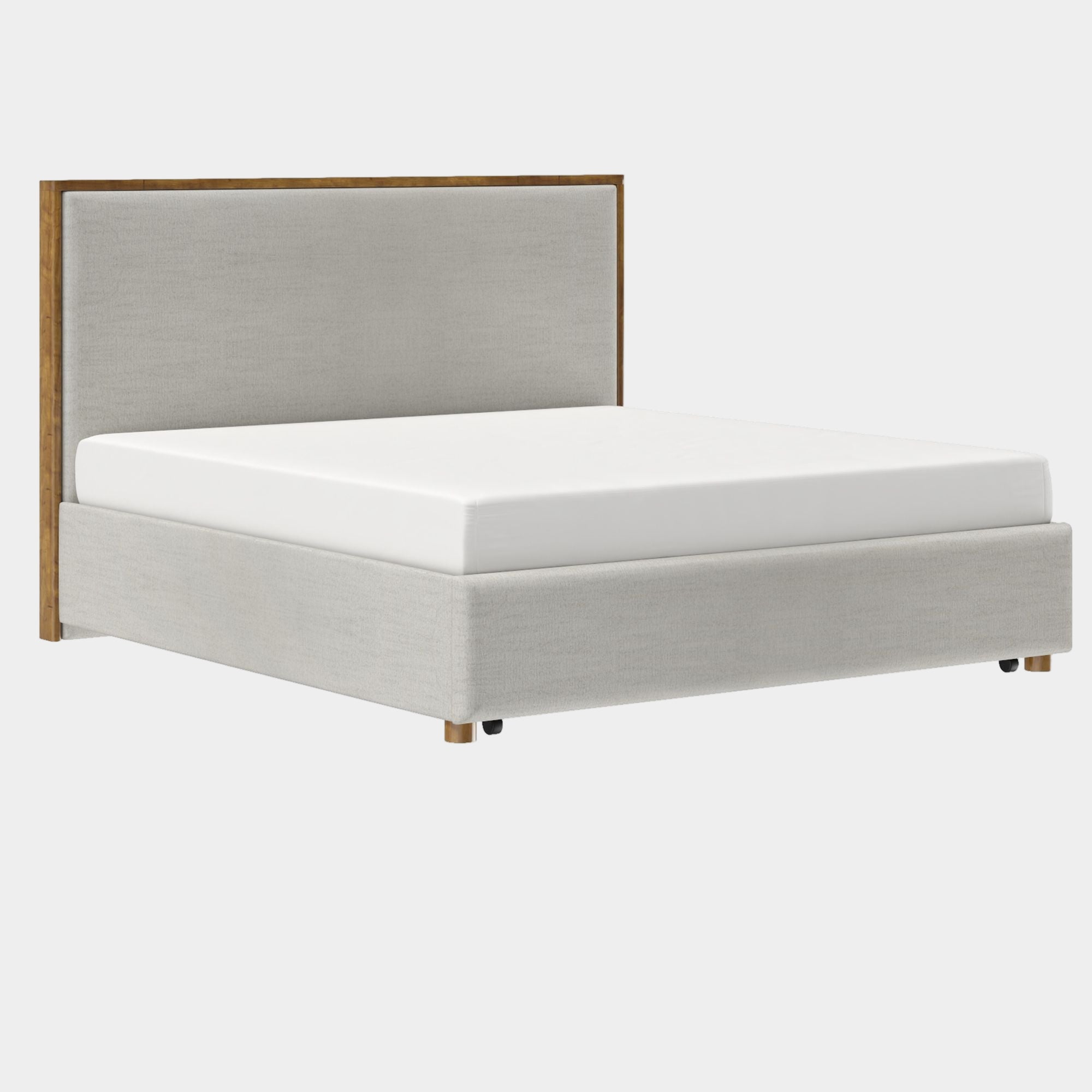 Andover 78" King Platform Bed with Drawer in Oat