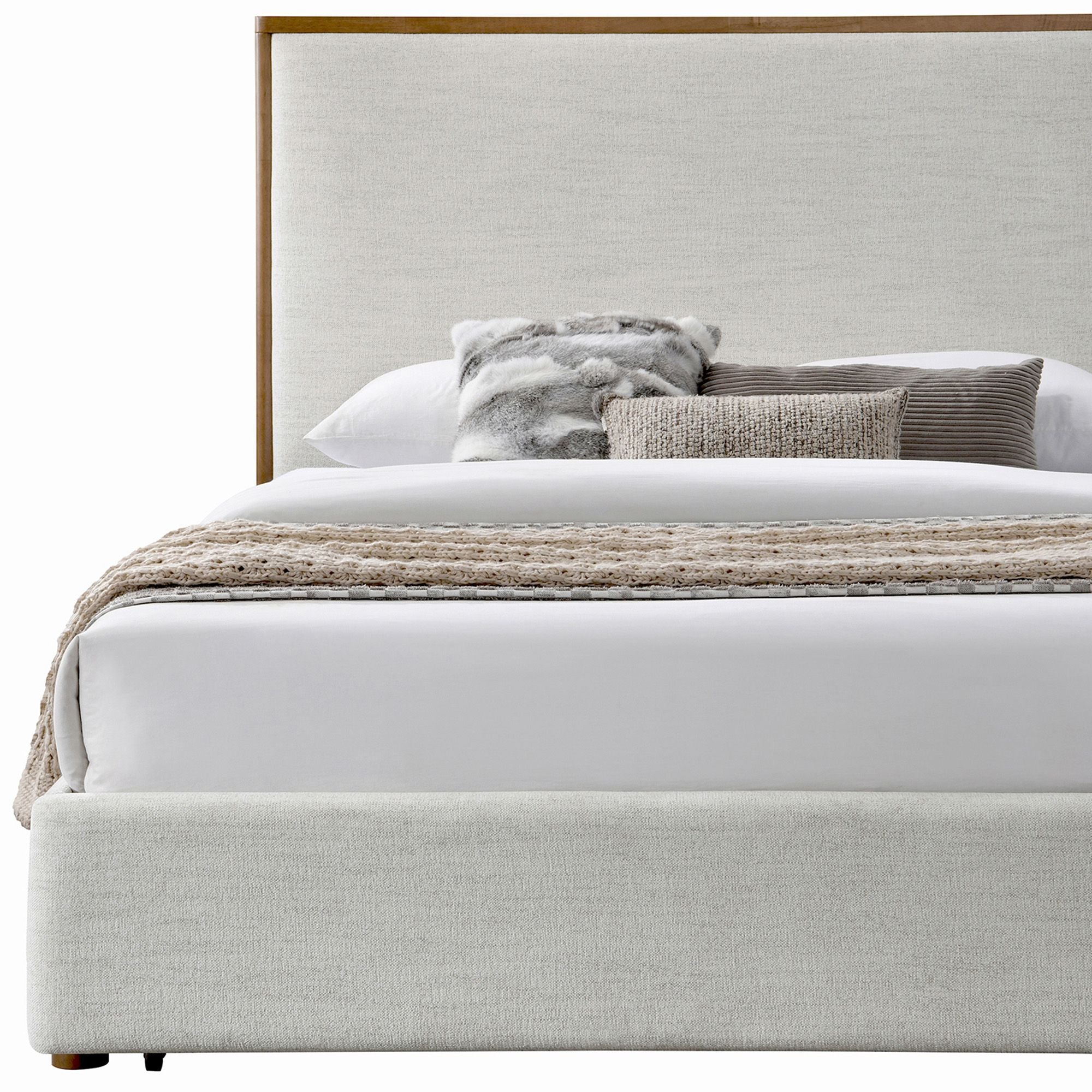 Andover 78" King Platform Bed with Drawer in Oat