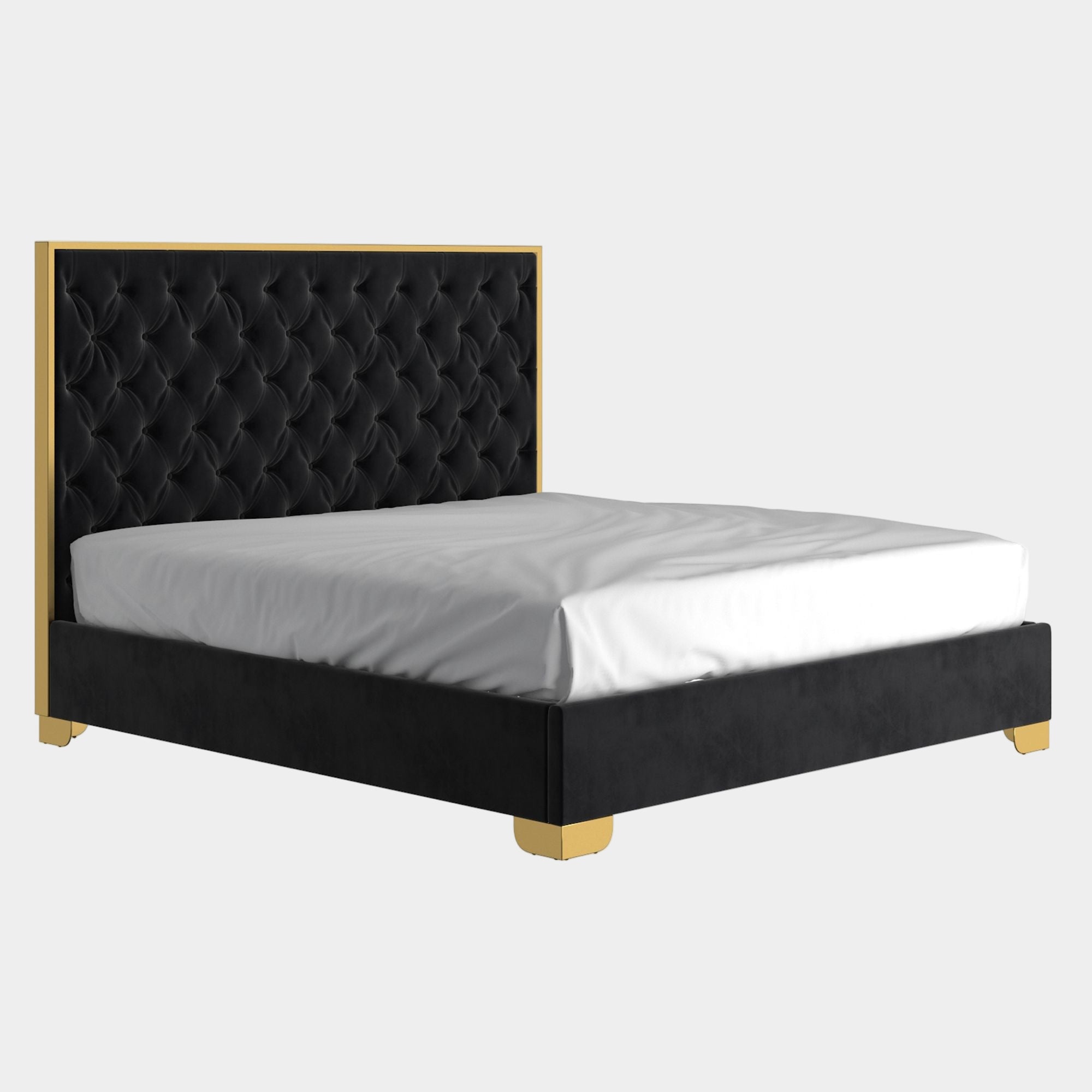 Lucille 78" King Bed in Black and Gold
