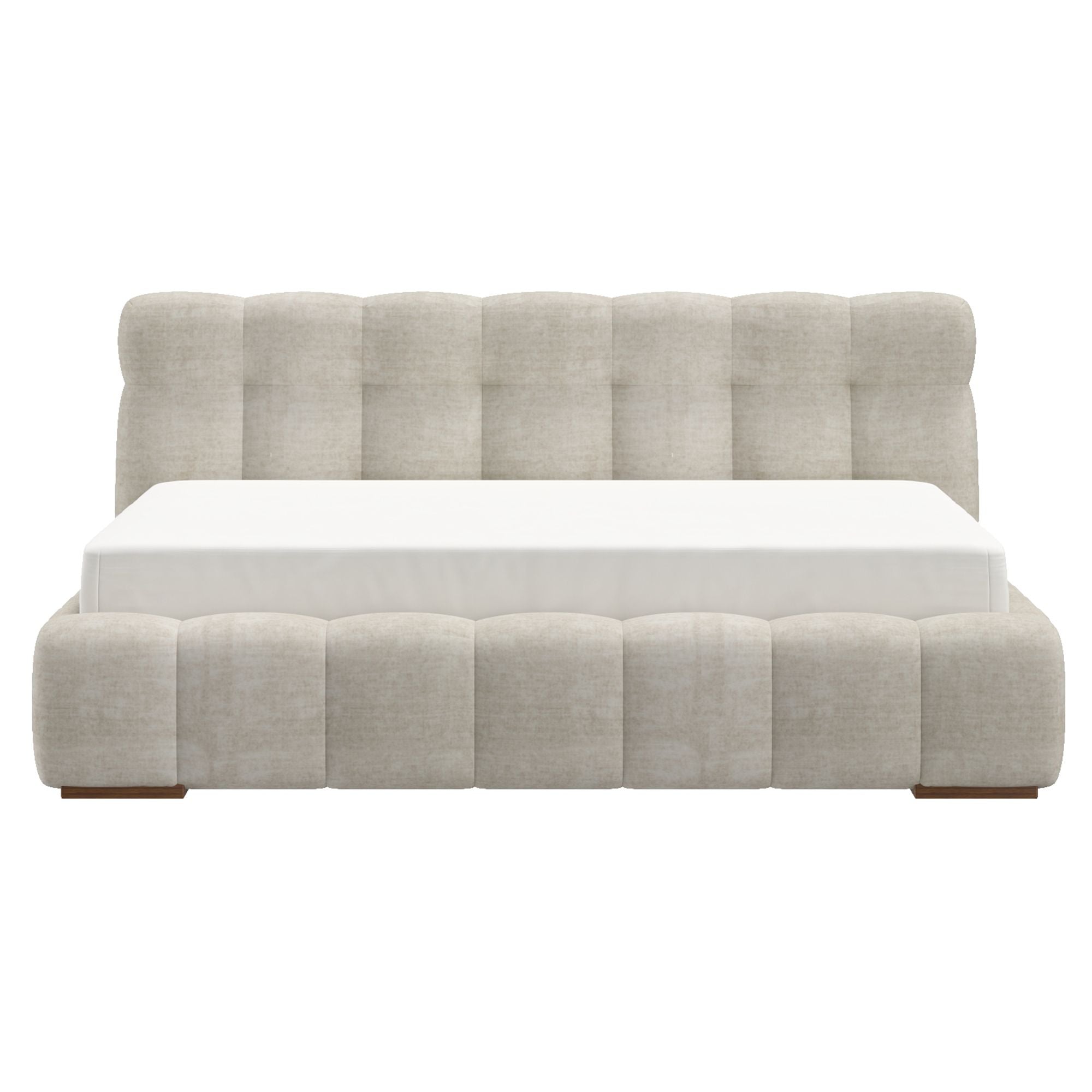 Pasha 78" King Platform Bed in Beige Pearl