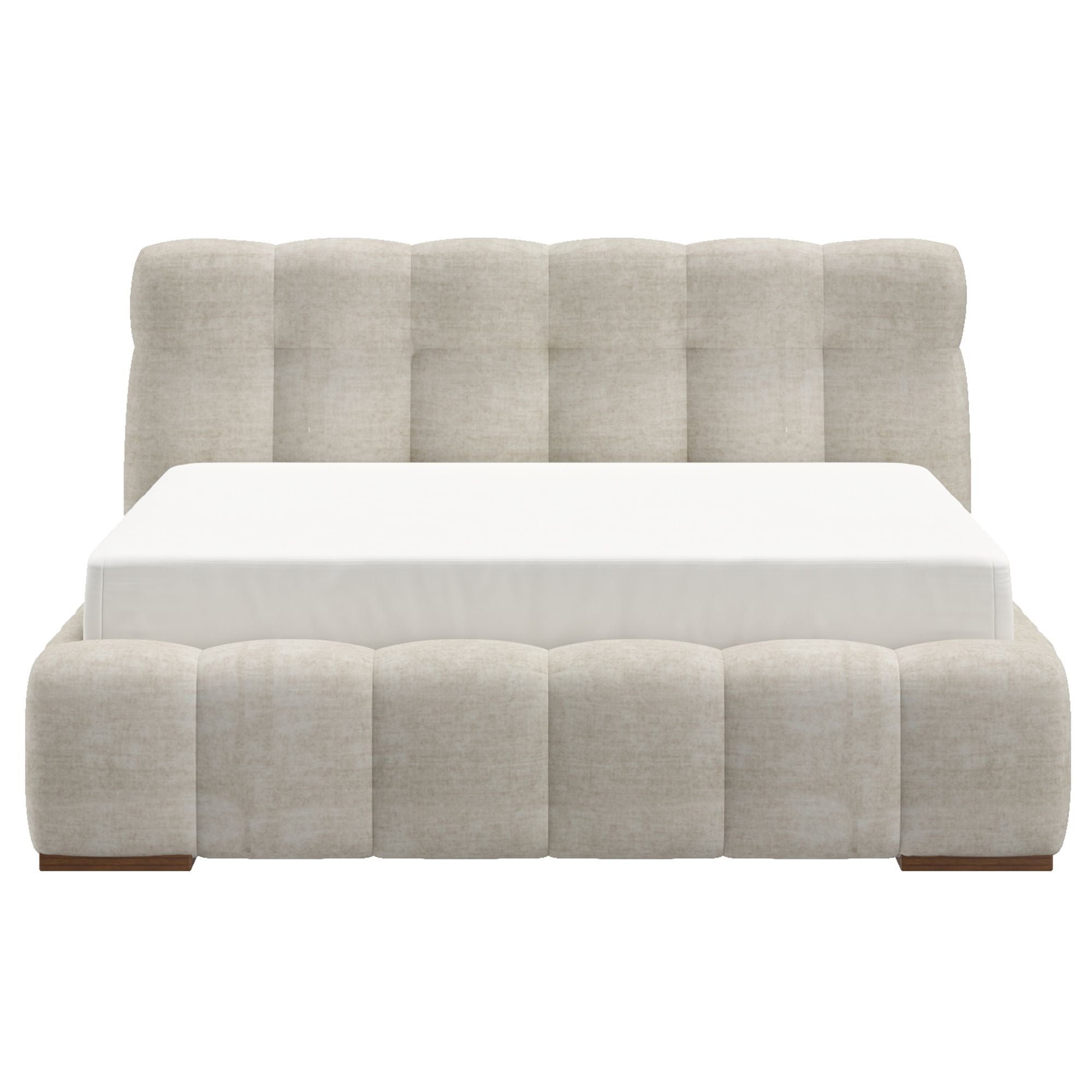 Pasha 60" Queen Platform Bed in Beige Pearl