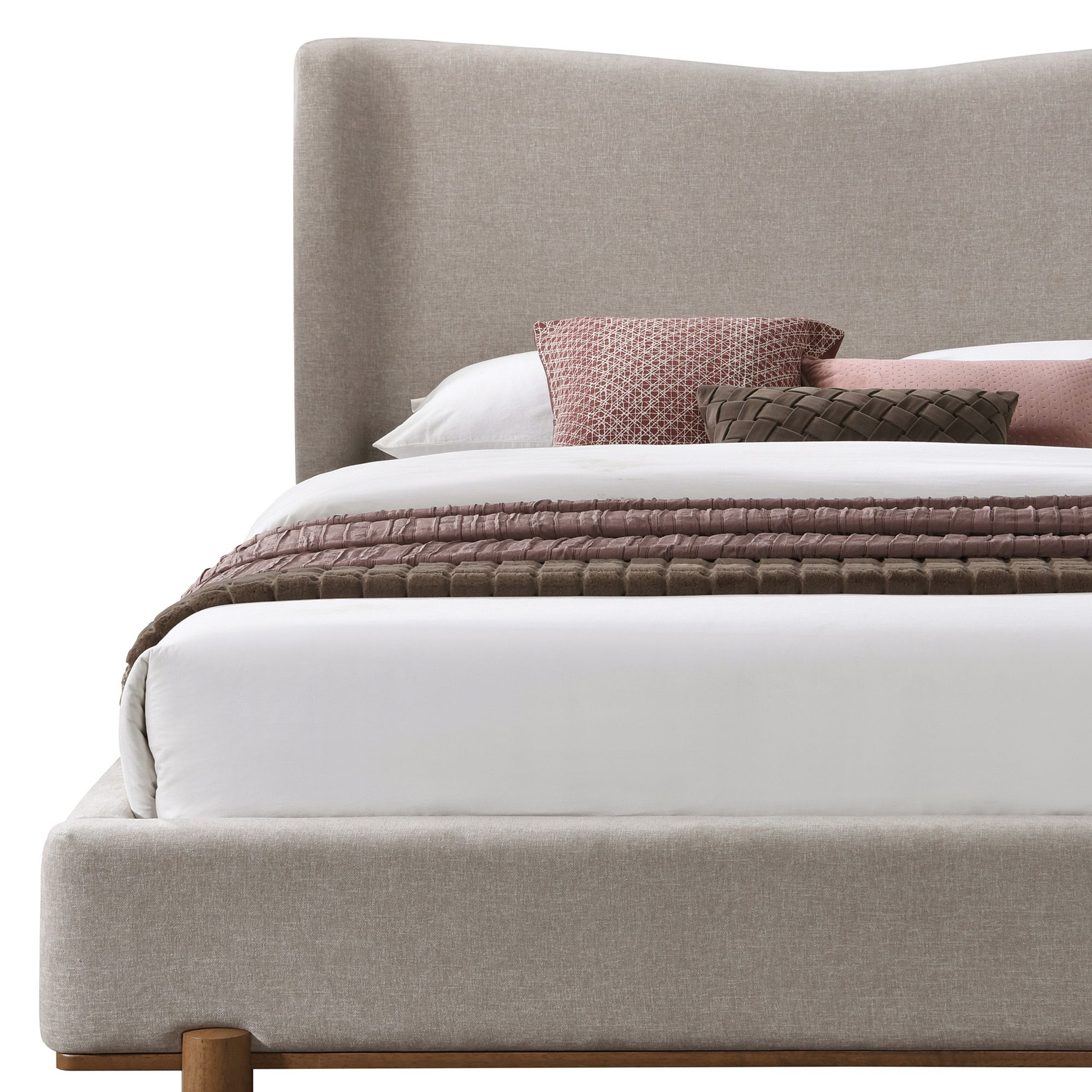 Isadora 78" King Platform Bed in Dark Beige