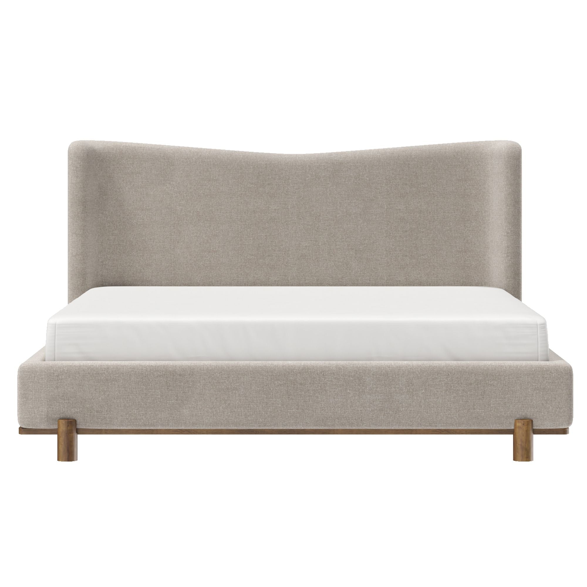 Isadora 78" King Platform Bed in Dark Beige