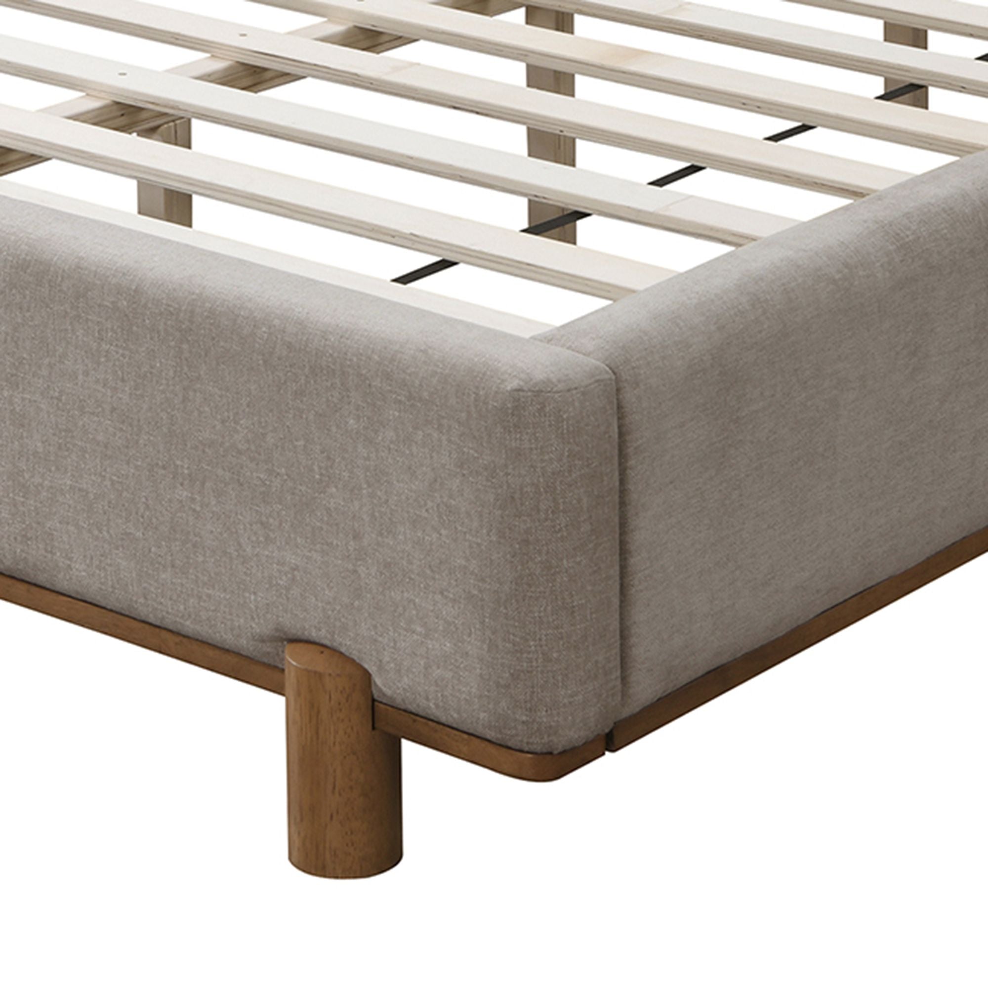 Isadora 78" King Platform Bed in Dark Beige