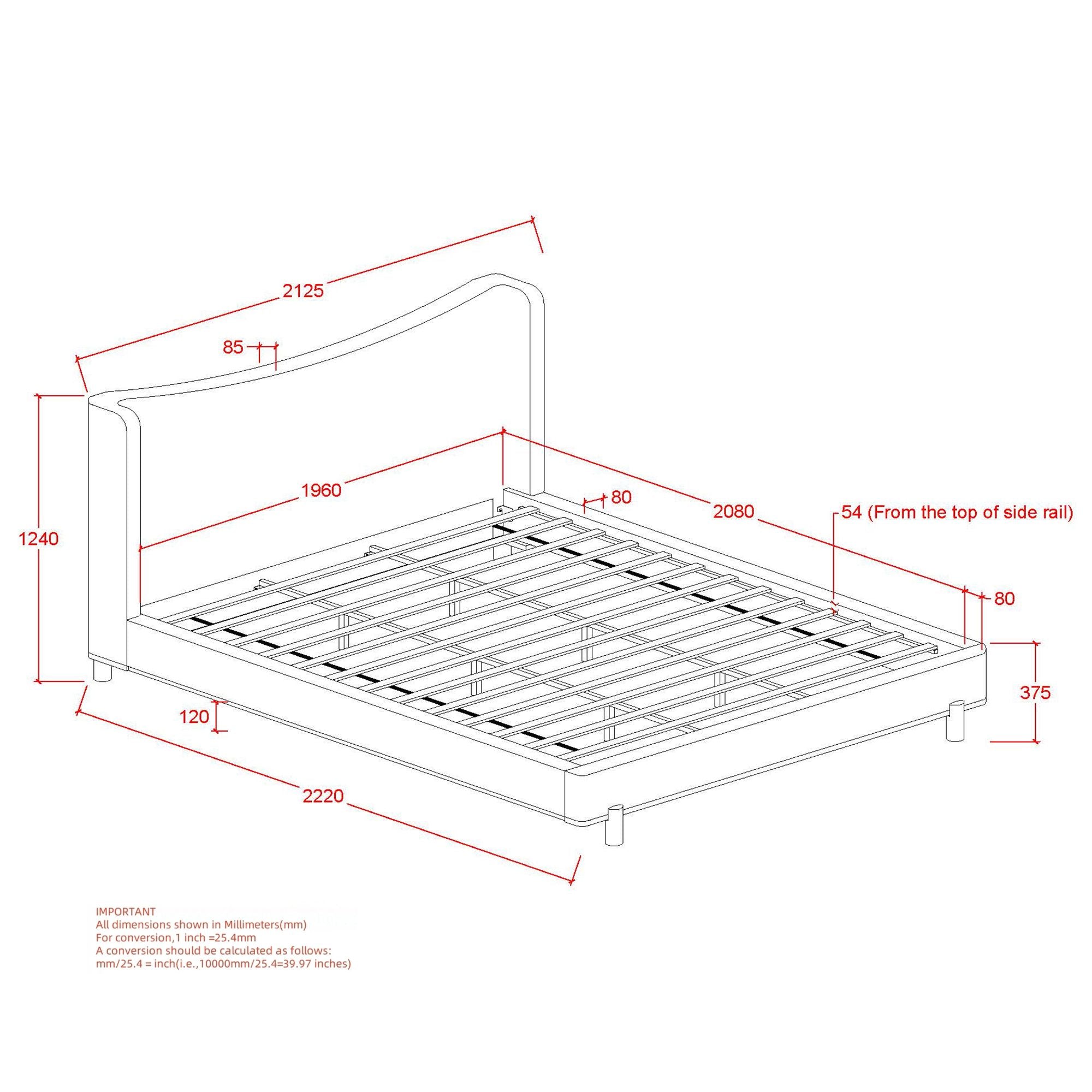 Isadora 78" King Platform Bed in Dark Beige