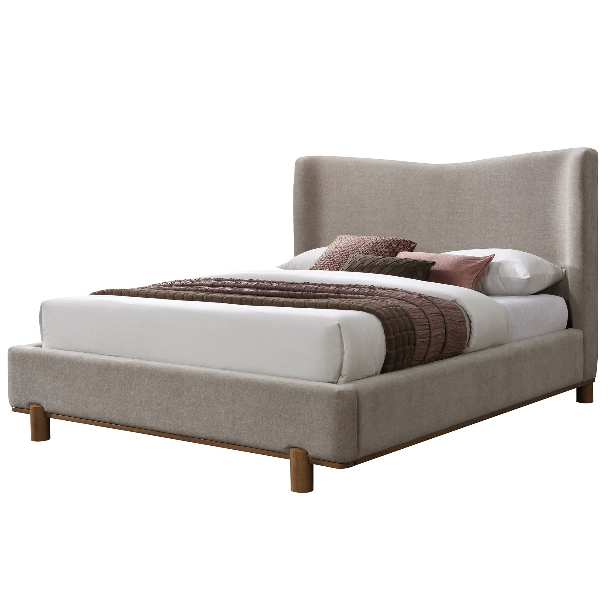 Isadora 60" Queen Platform Bed in Dark Beige