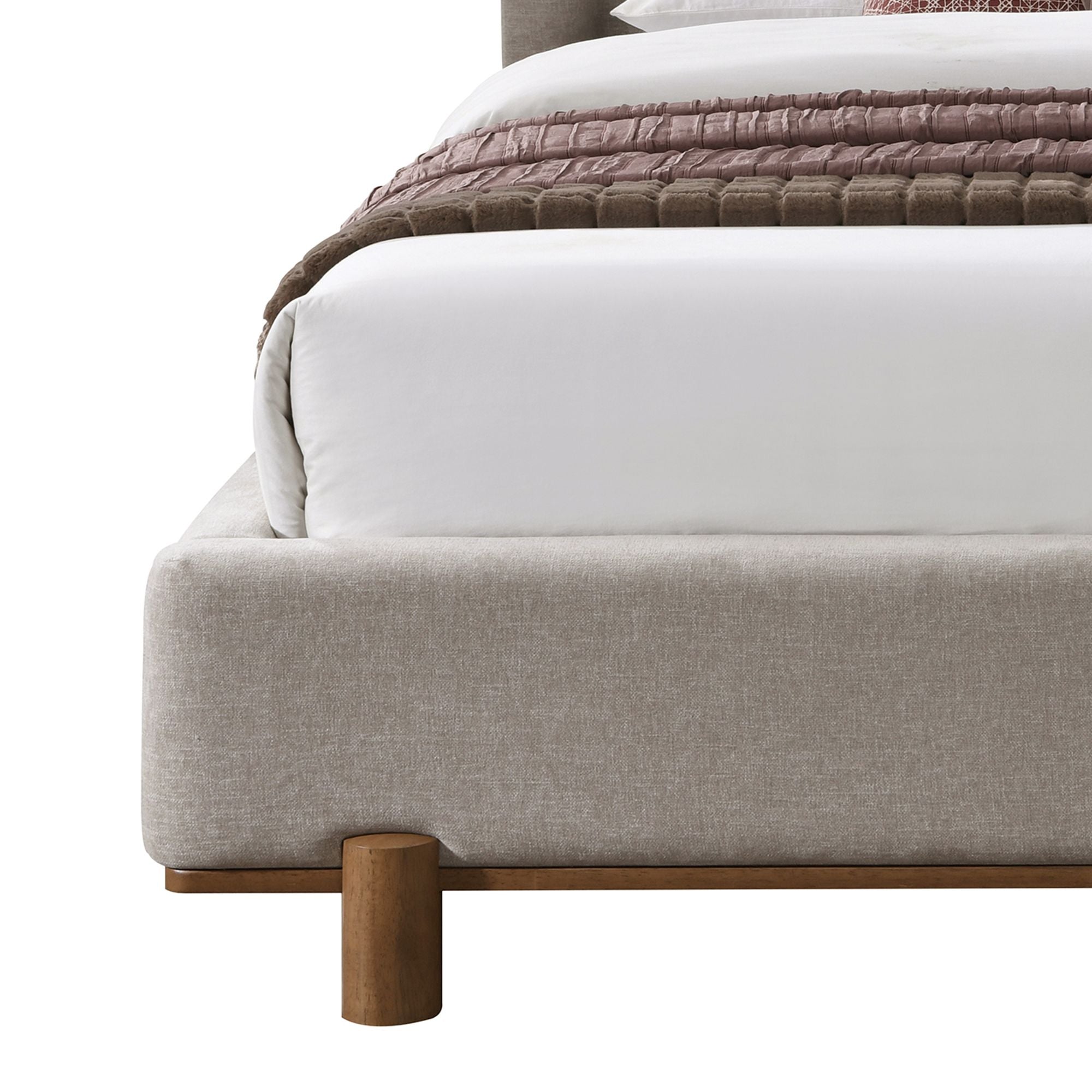 Isadora 60" Queen Platform Bed in Dark Beige