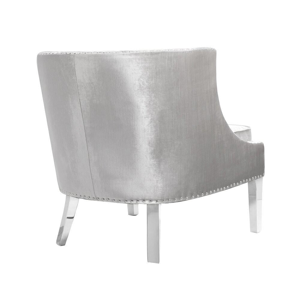 Lucy Lounge Chair Grey Velvet