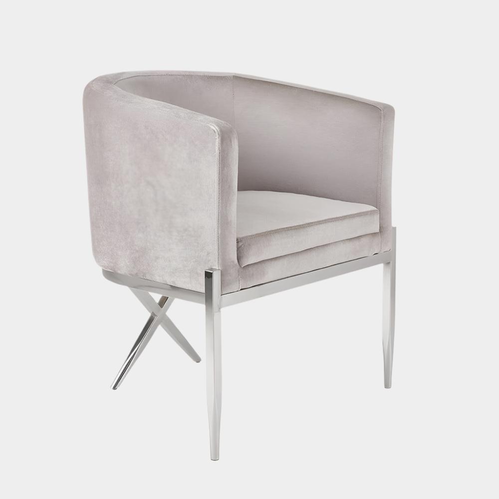 Anton Accent Chair - Grey Velvet