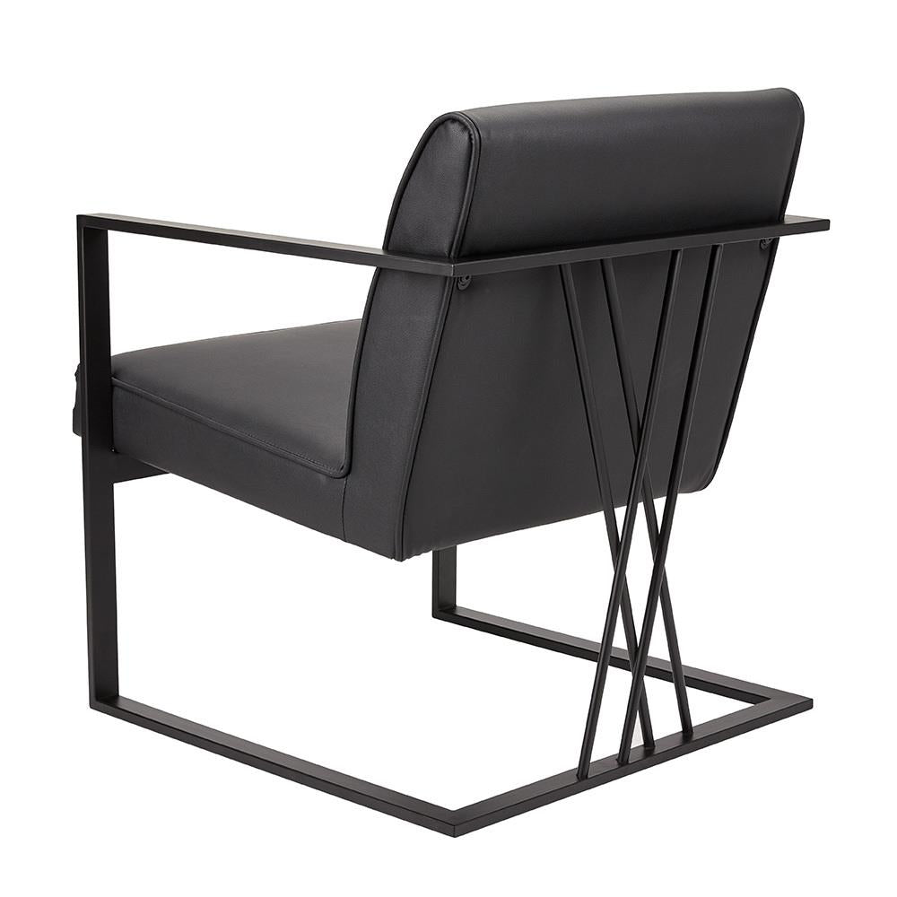 Fairmont Black Accent Chair - Black Leatherette