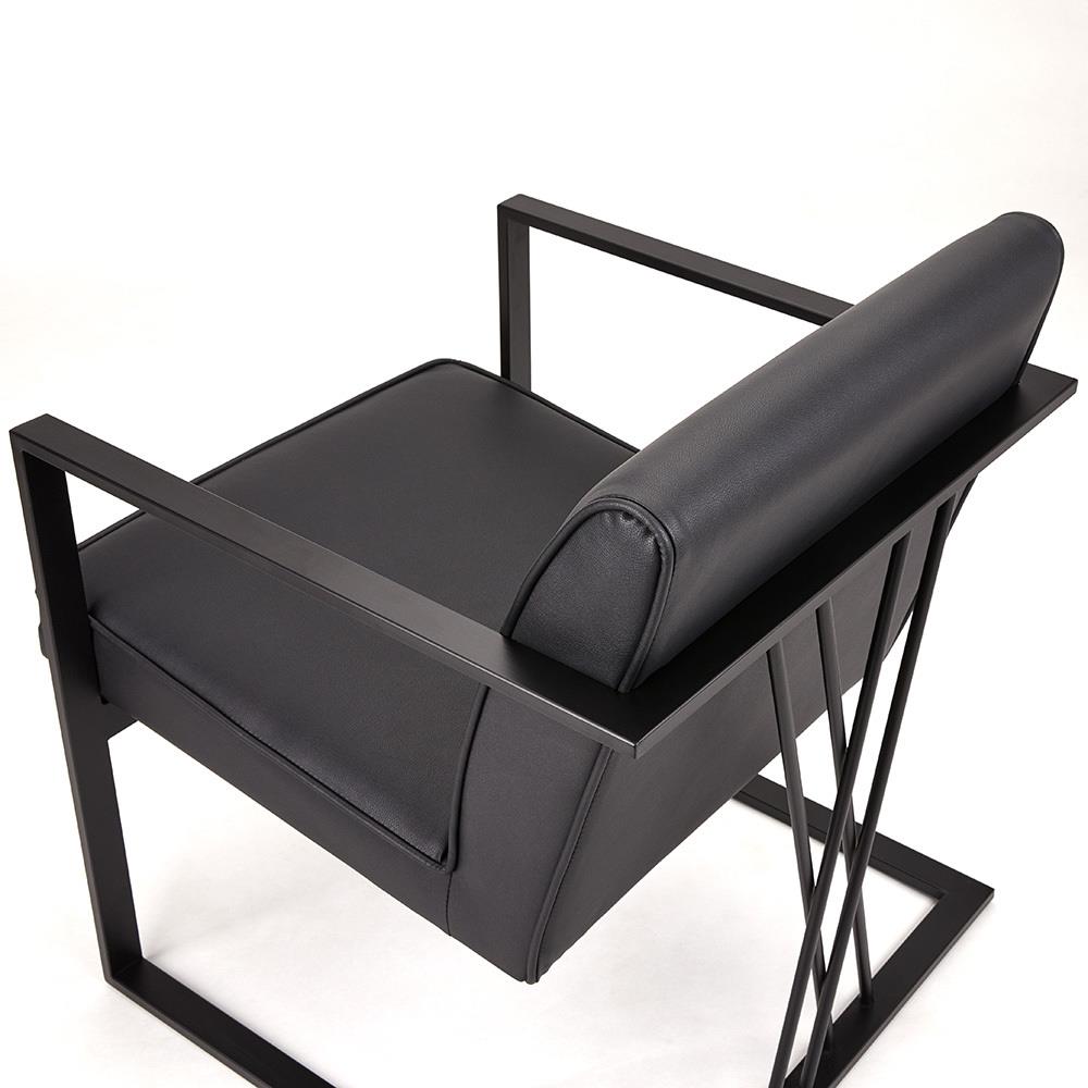 Fairmont Black Accent Chair - Black Leatherette