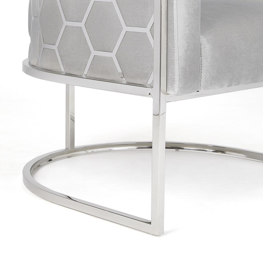 Honeycomb Chair - Grey Velvet