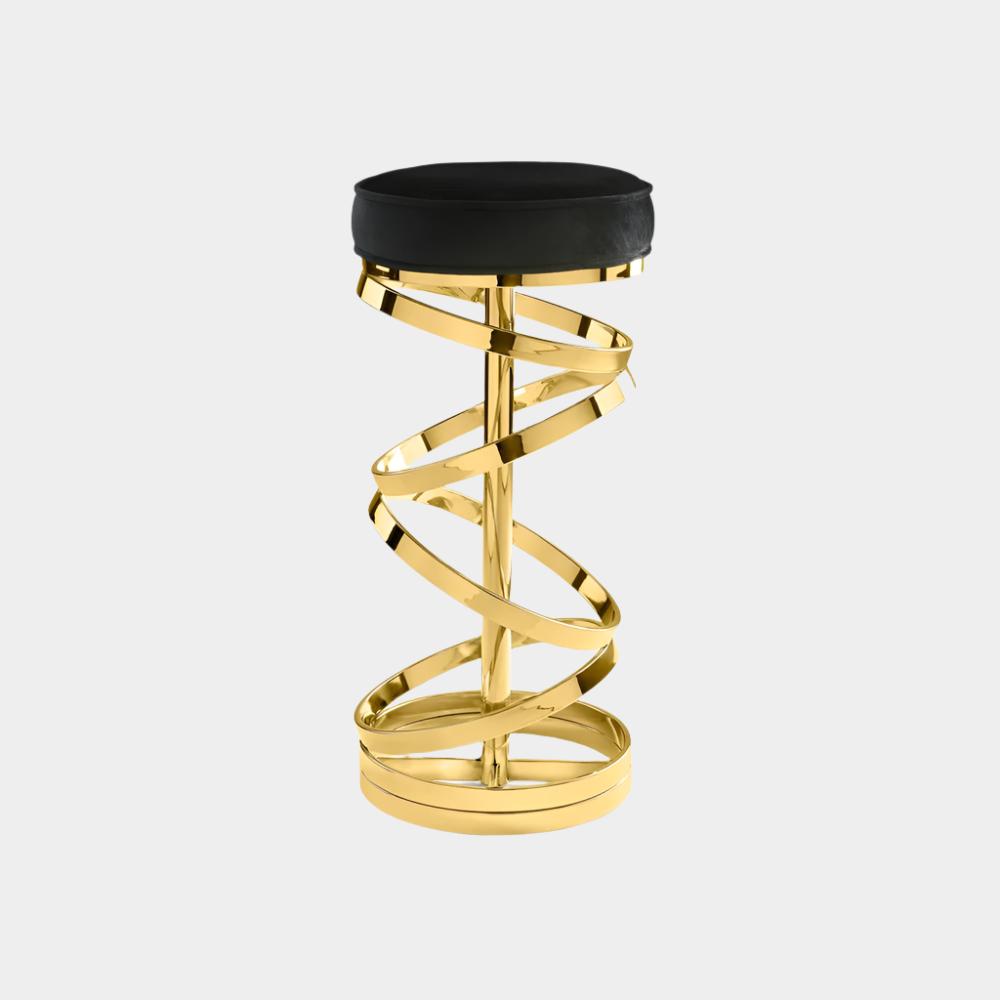 Glam Gold Bar Stool Black