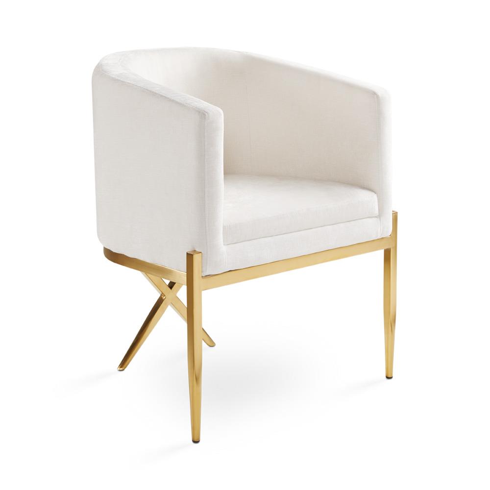 Anton Chair Contessa Vanilla Brushed Gold Frame