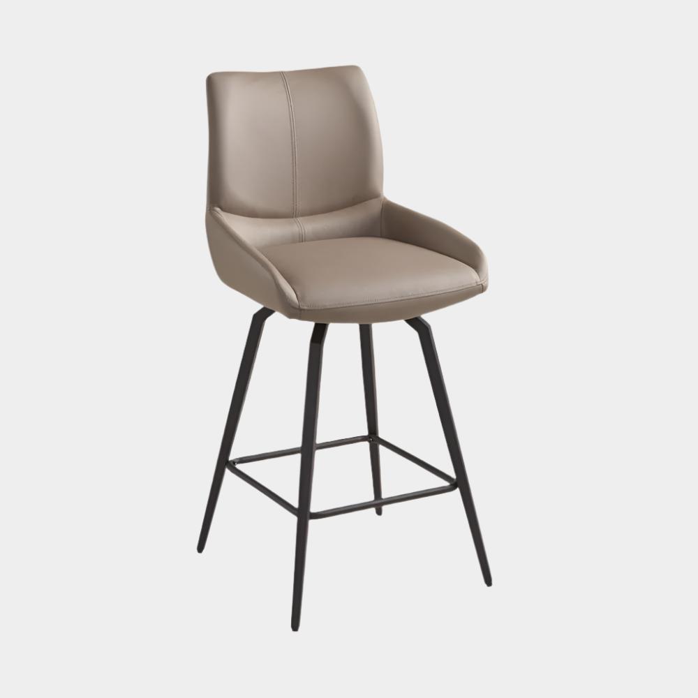 NONA Counter Chair Khaki fabric Black legs