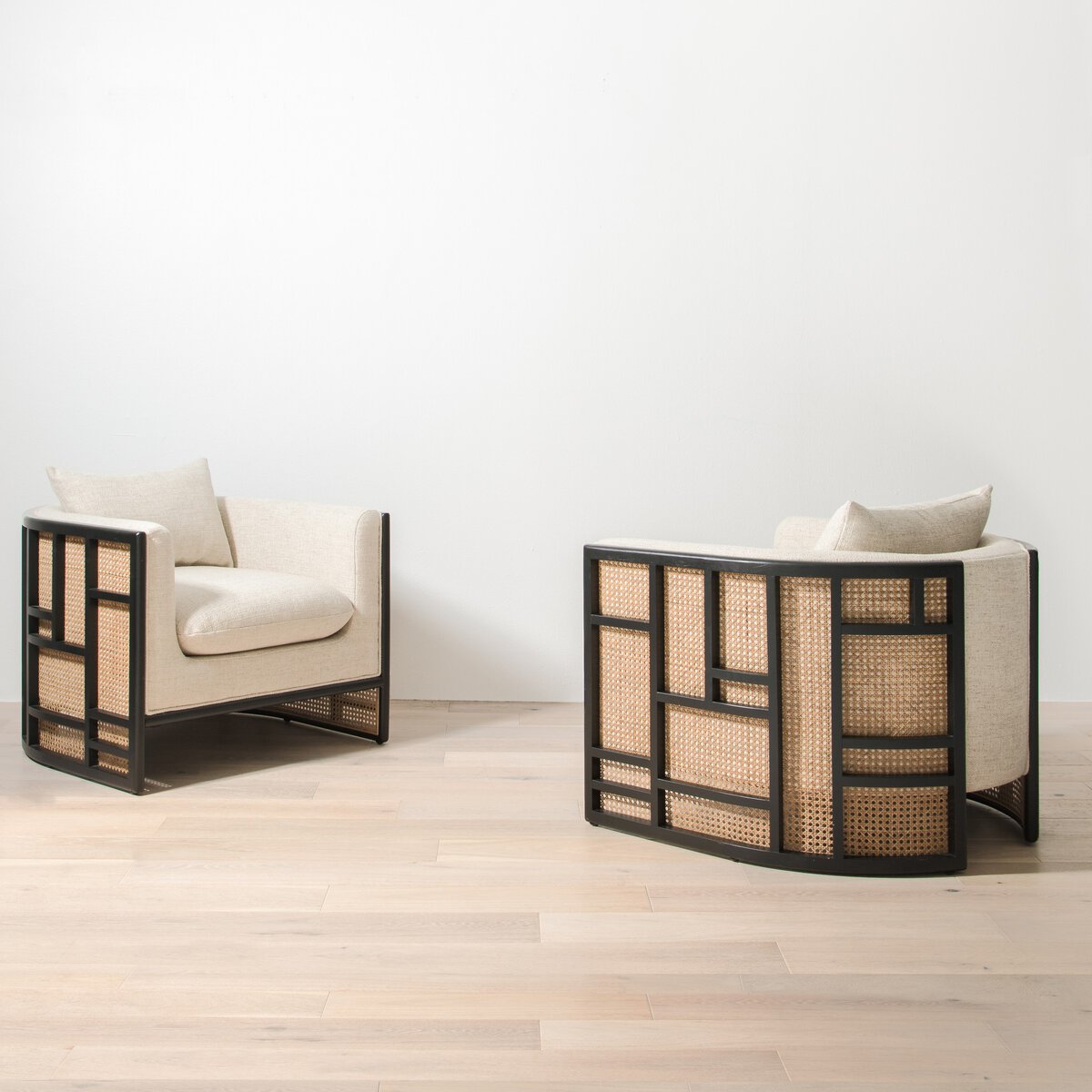 Upholstered Grid Back Chair