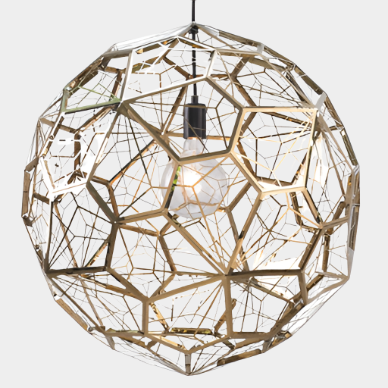 Etch Web Suspension Lamp Polished Steel by Tom Dixon