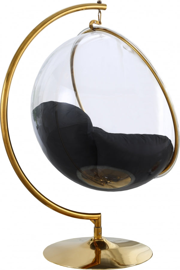 Luna Acrylic And Fabric Upholstered Swing Bubble Accent Chair