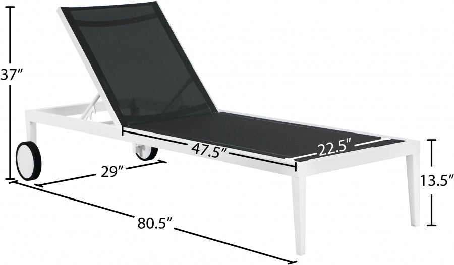 Nizuc Mesh Water Resistant Fabric Outdoor Patio Adjustable Sun Chaise Lounge Chair