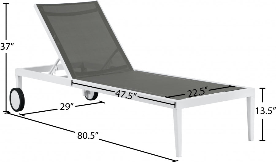 Nizuc Mesh Water Resistant Fabric Outdoor Patio Adjustable Sun Chaise Lounge Chair