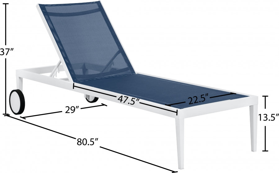 Nizuc Mesh Water Resistant Fabric Outdoor Patio Adjustable Sun Chaise Lounge Chair