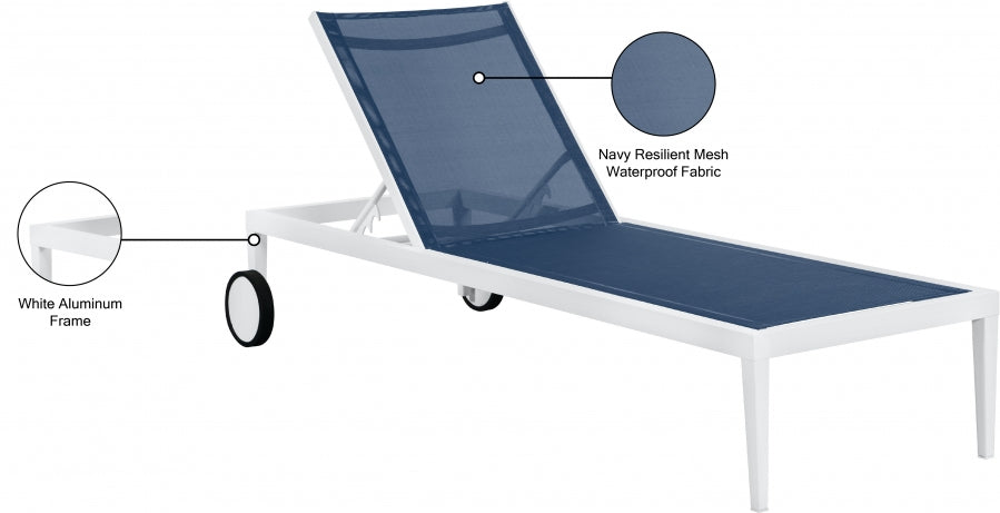 Nizuc Mesh Water Resistant Fabric Outdoor Patio Adjustable Sun Chaise Lounge Chair
