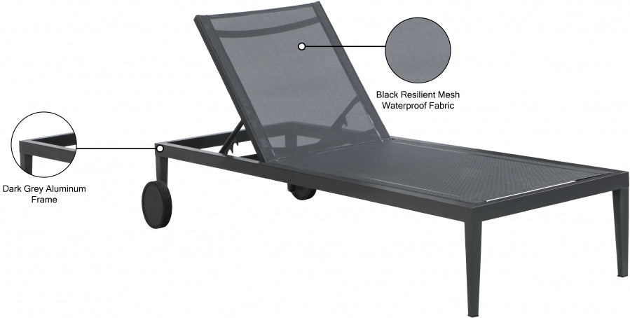 Nizuc Mesh Water Resistant Fabric Outdoor Patio Adjustable Sun Chaise Lounge Chair