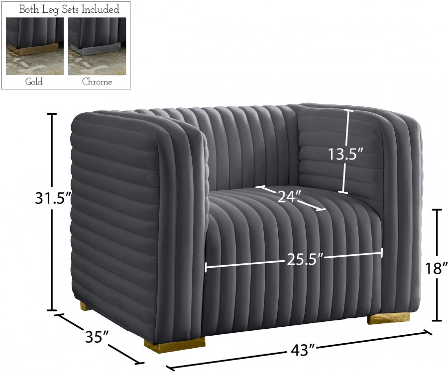 Fauteuil d'appoint rembourré en chenille Vivi 