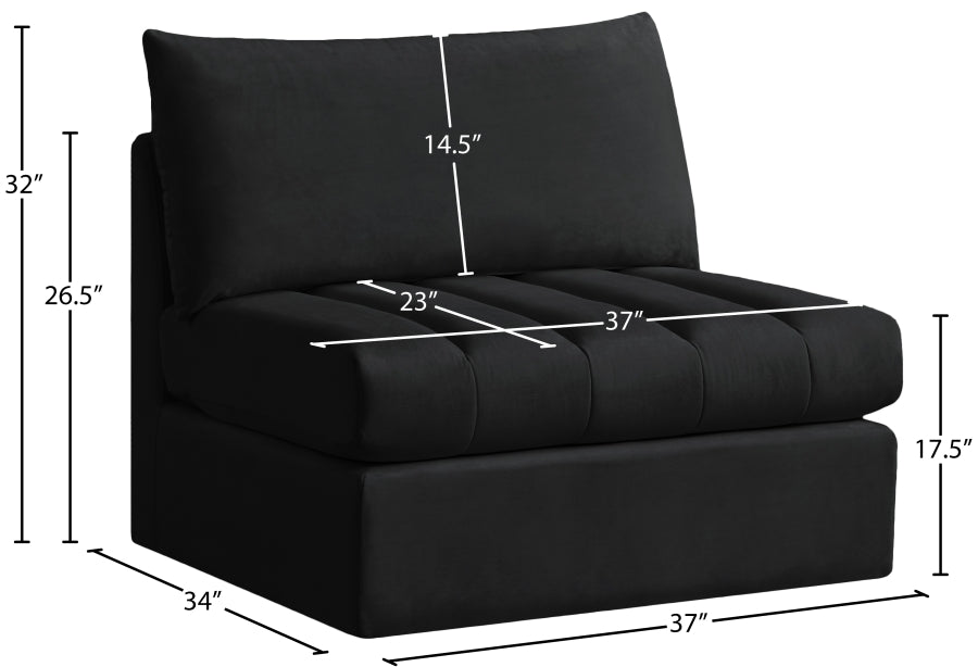 Jacob Velvet Upholstered Armless Modular Chair