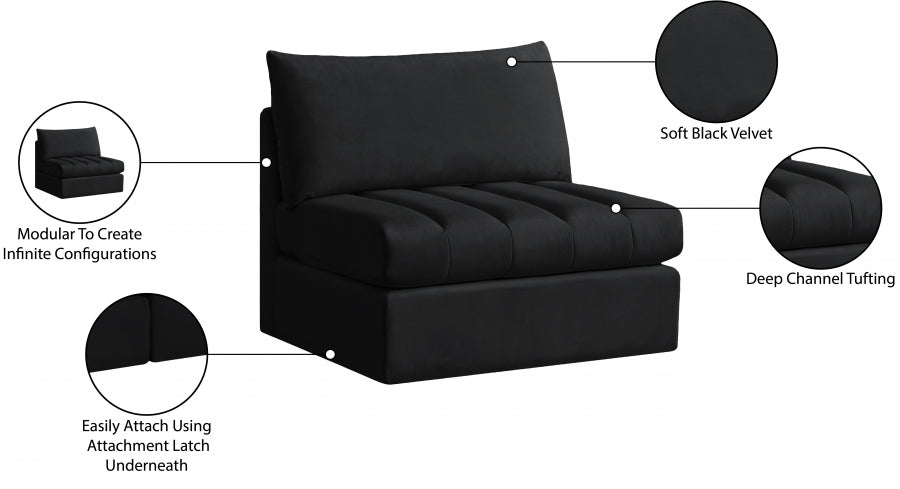 Jacob Velvet Upholstered Armless Modular Chair
