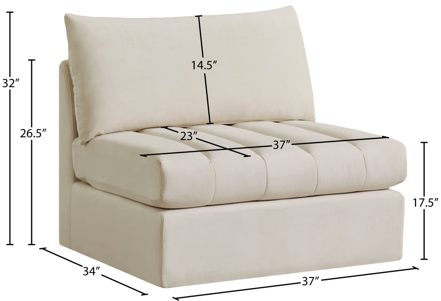 Jacob Velvet Upholstered Armless Modular Chair