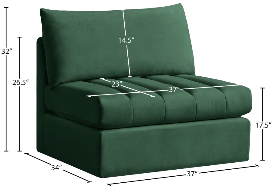 Jacob Velvet Upholstered Armless Modular Chair
