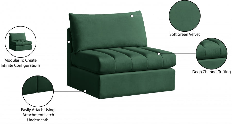 Jacob Velvet Upholstered Armless Modular Chair