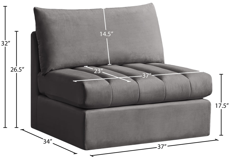 Jacob Velvet Upholstered Armless Modular Chair