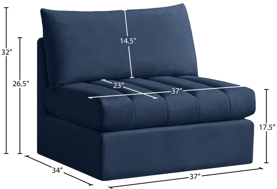 Jacob Velvet Upholstered Armless Modular Chair