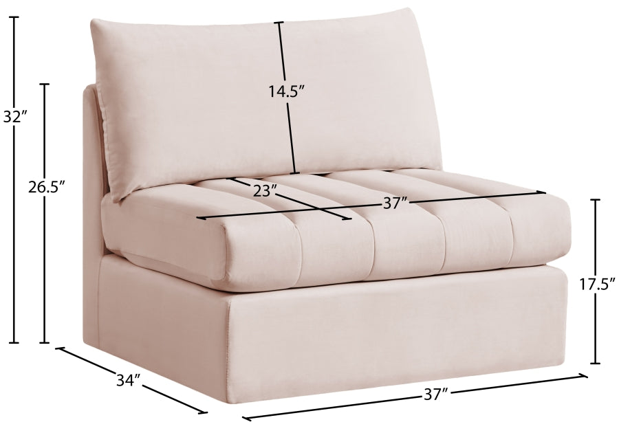 Jacob Velvet Upholstered Armless Modular Chair