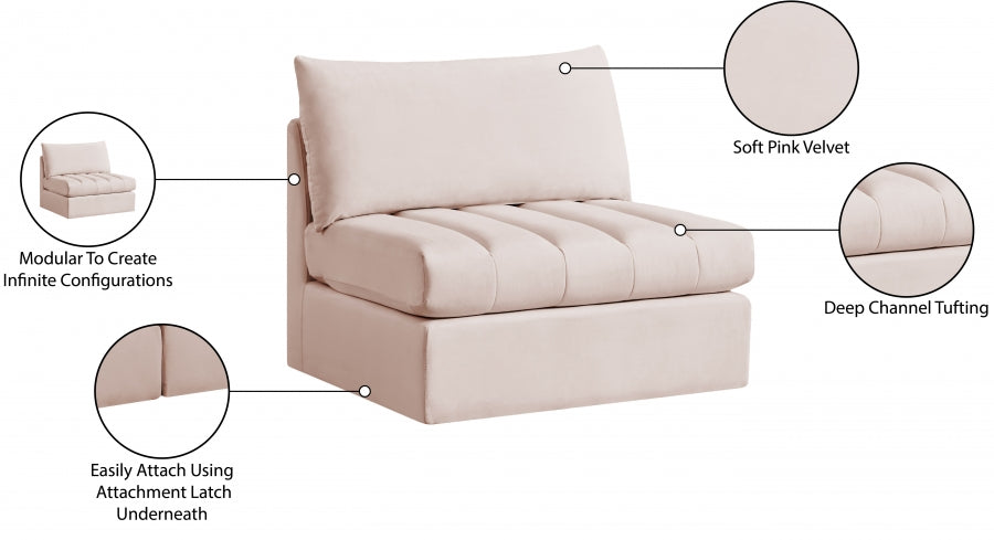 Jacob Velvet Upholstered Armless Modular Chair