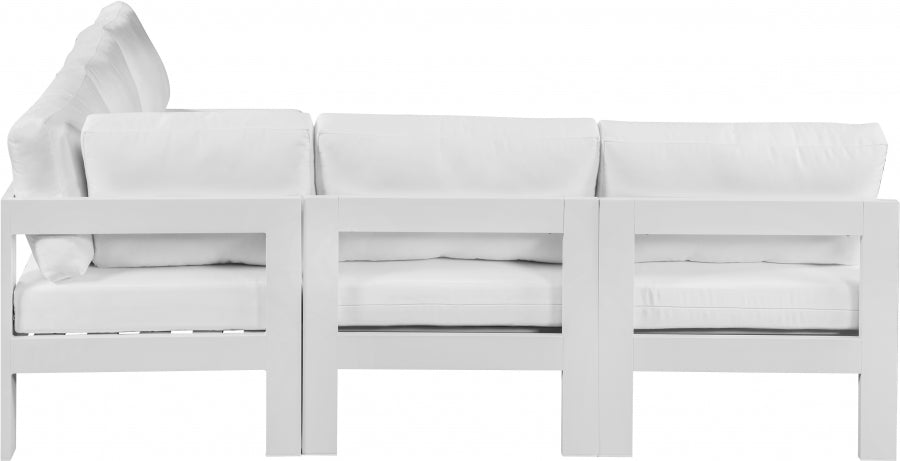Nizuc 90" Water Resistant Fabric Upholstered Outdoor Patio 5pc. Modular Sectional