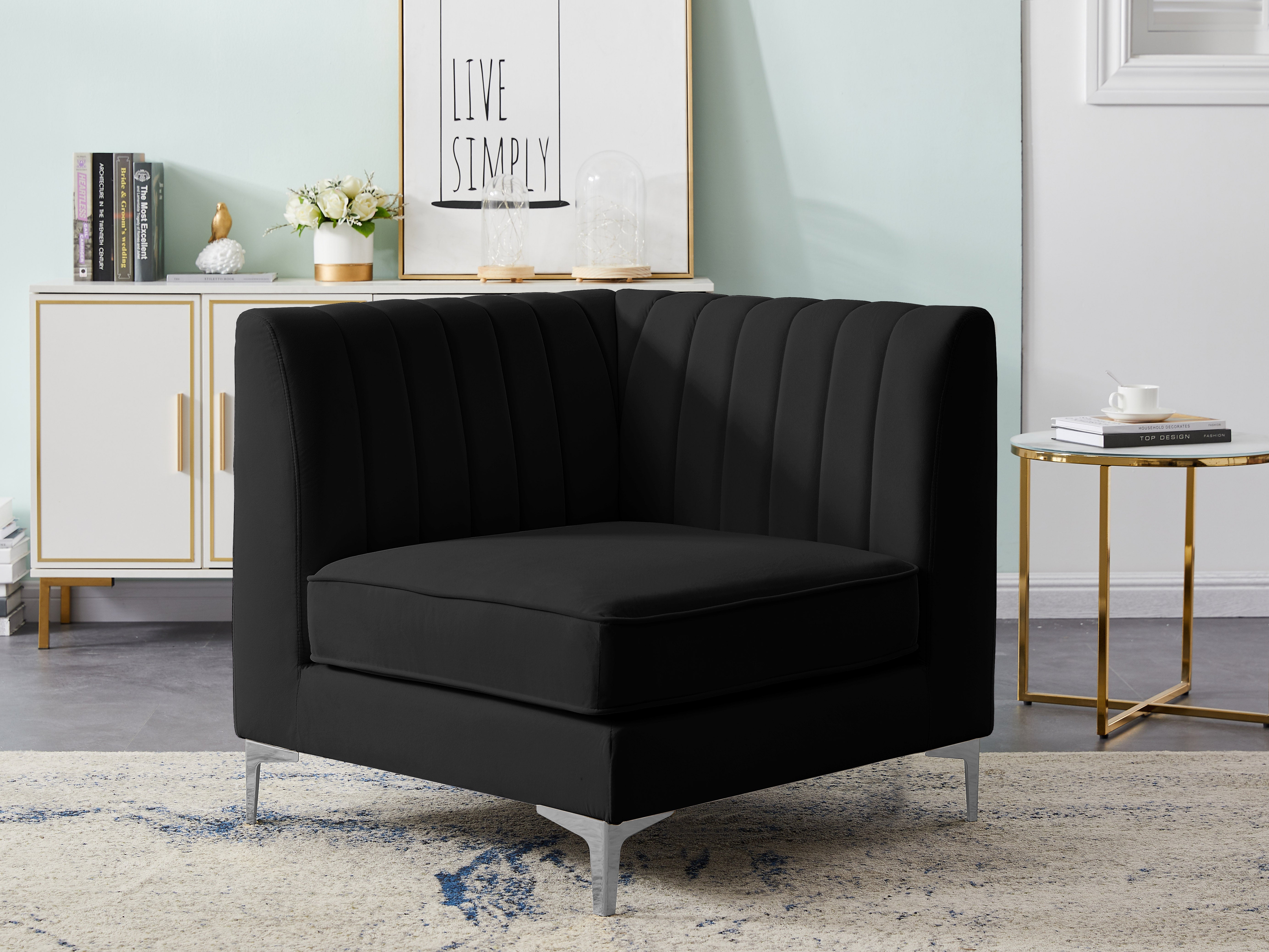 Fauteuil d'appoint rembourré en chenille Vivi 
