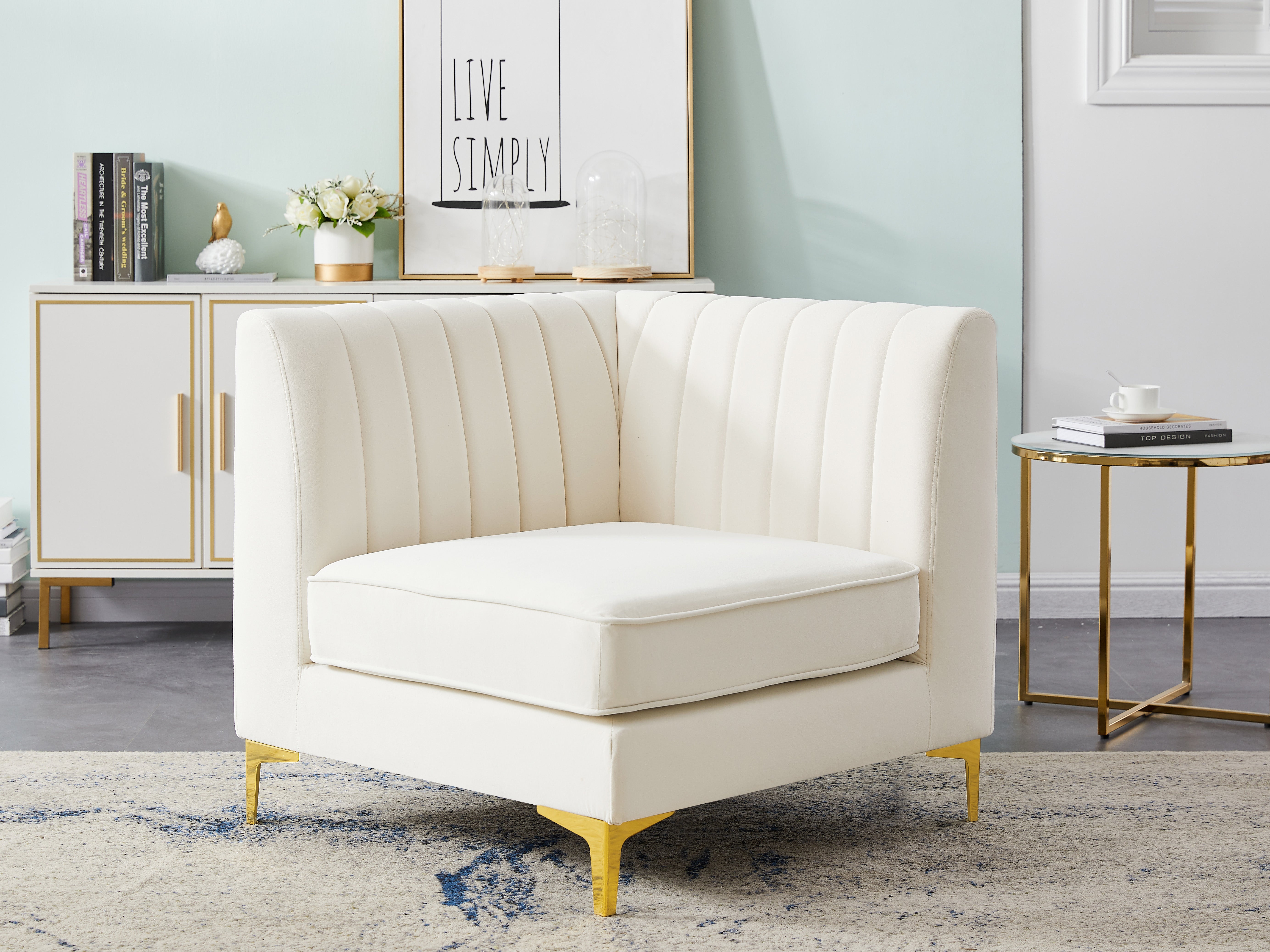 Fauteuil d'appoint rembourré en chenille Vivi 