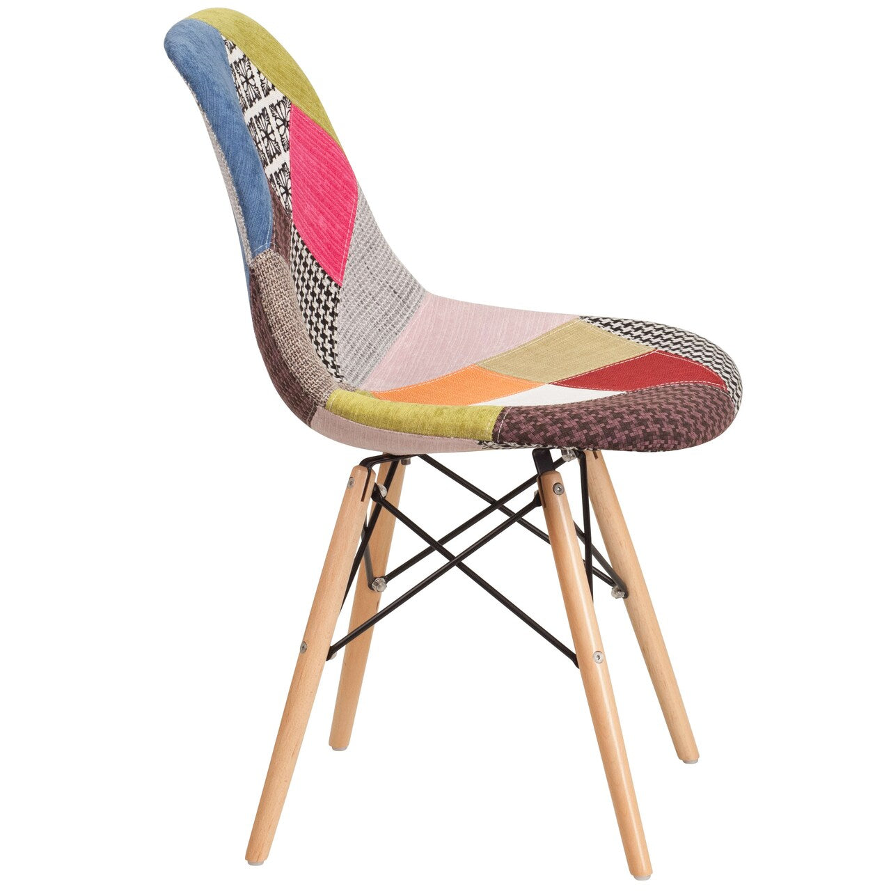 Chaise sans accoudoirs en patchwork biologique