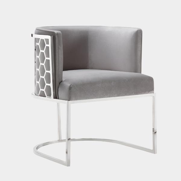 Chamberlain Chair Grey Velvet