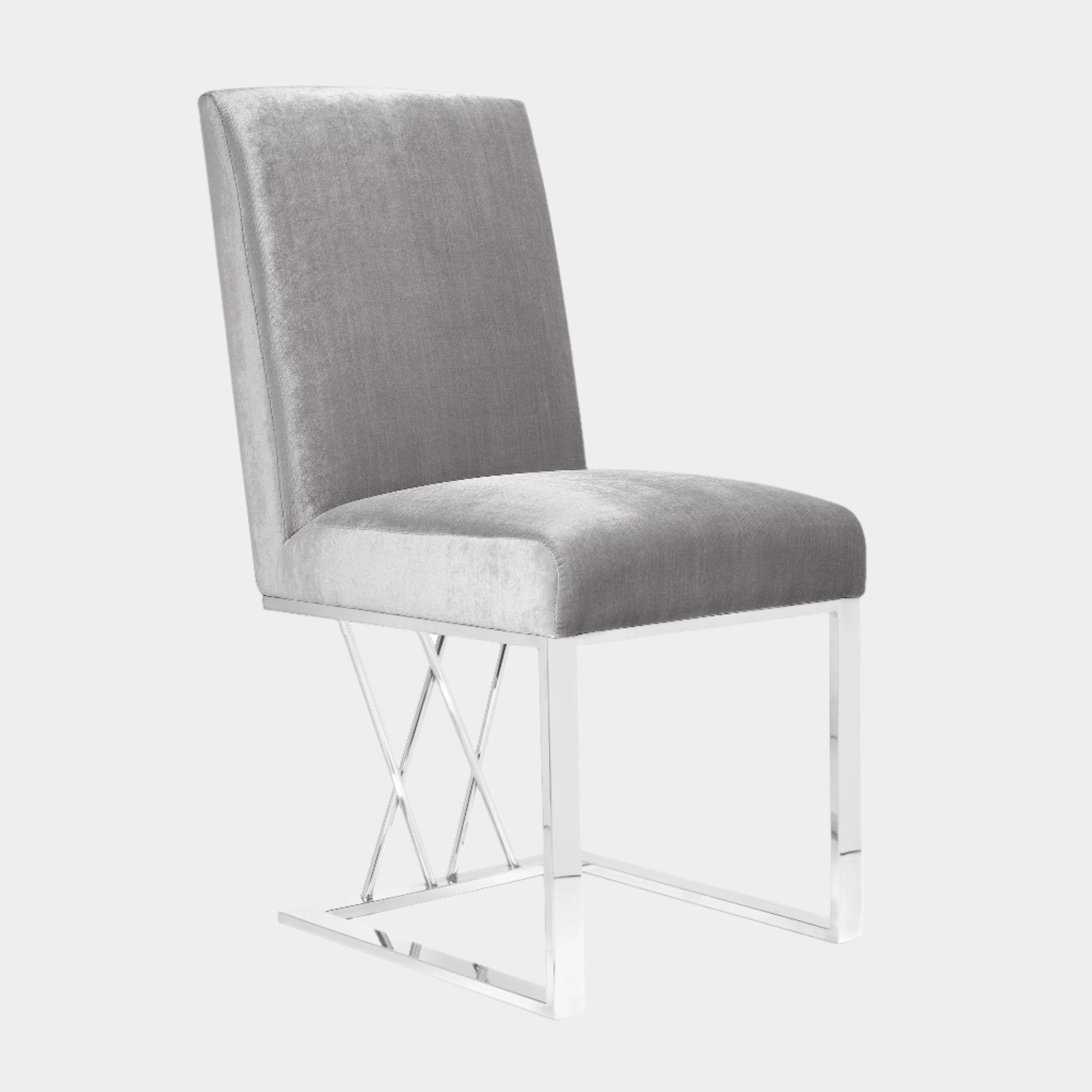 Martini Dining Chair Grey Velvet