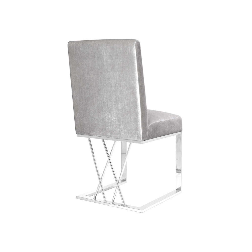 Martini Dining Chair Grey Velvet