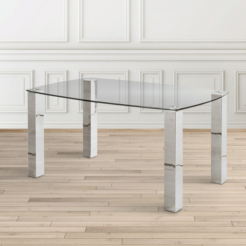 James Dining Table Brushed Steel Legs