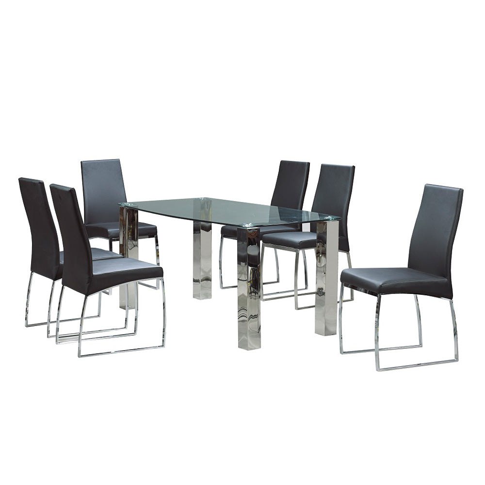 James Dining Table Polished Steel Legs