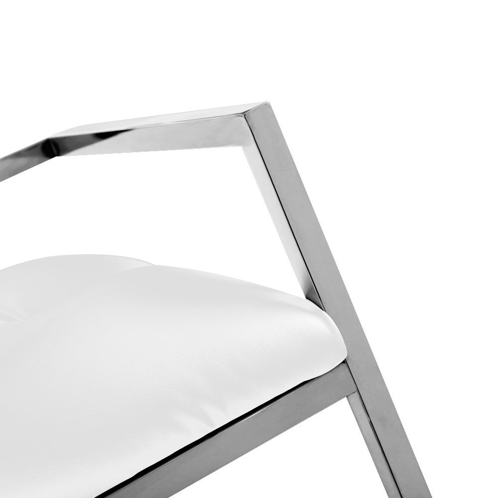 Coralie Counter Stool: White Leatherette