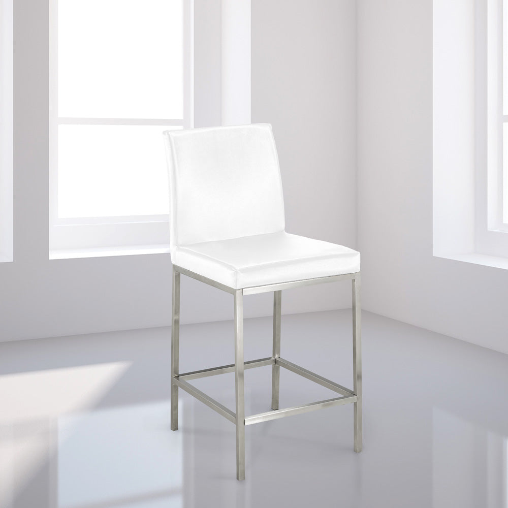 Havana Counter Chair - White Leatherette