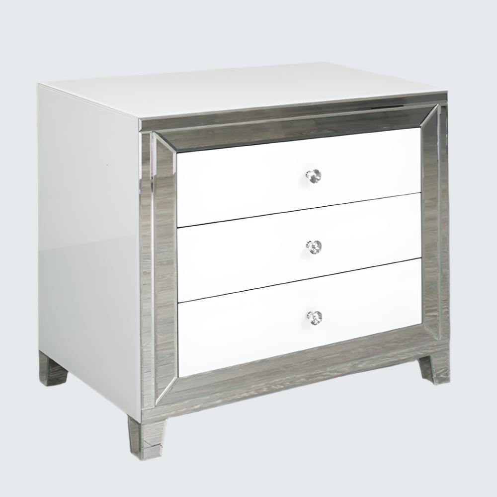 White Mirror Side Table