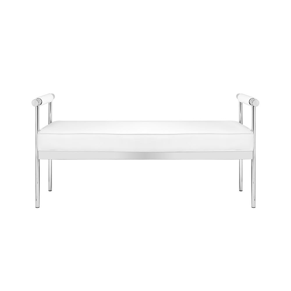 Helen Bench White Leatherette